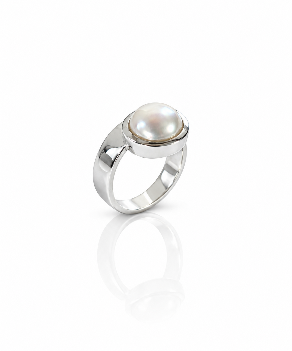 Moraebi Bypass 18 — Natural Pearl (Moti) Skin-Touch Rashi Ratna Ring