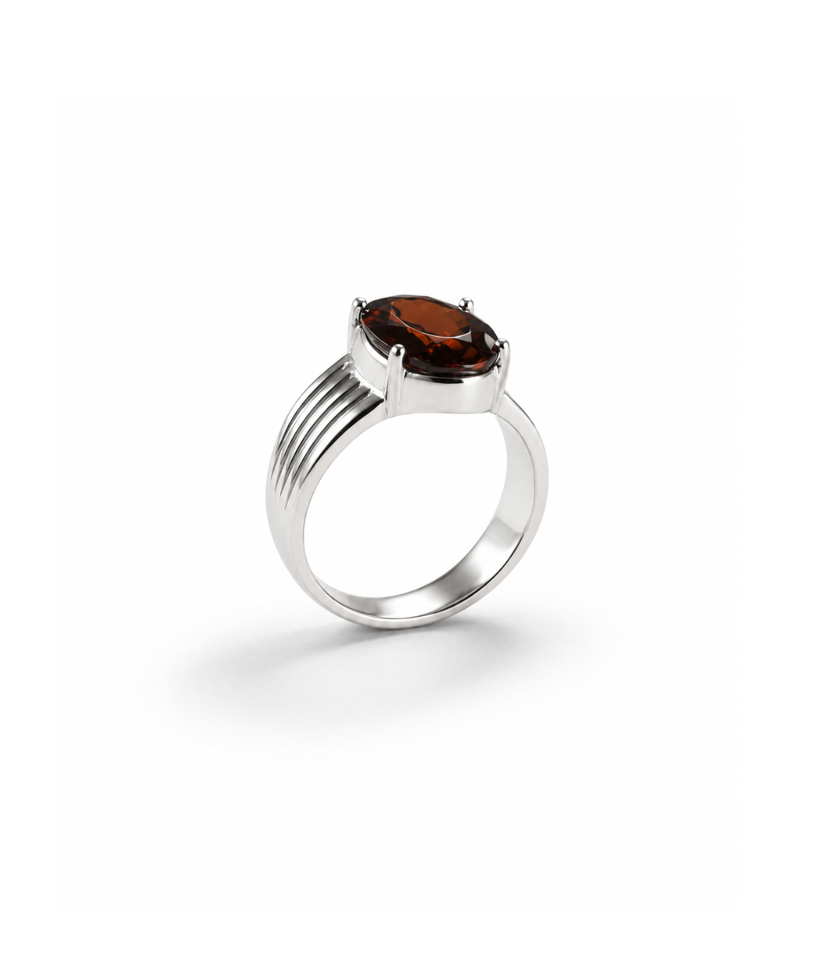 Moraebi Multi-Rail 13 — Natural Hessonite (Gomed) Skin-Touch Rashi Ratna Ring