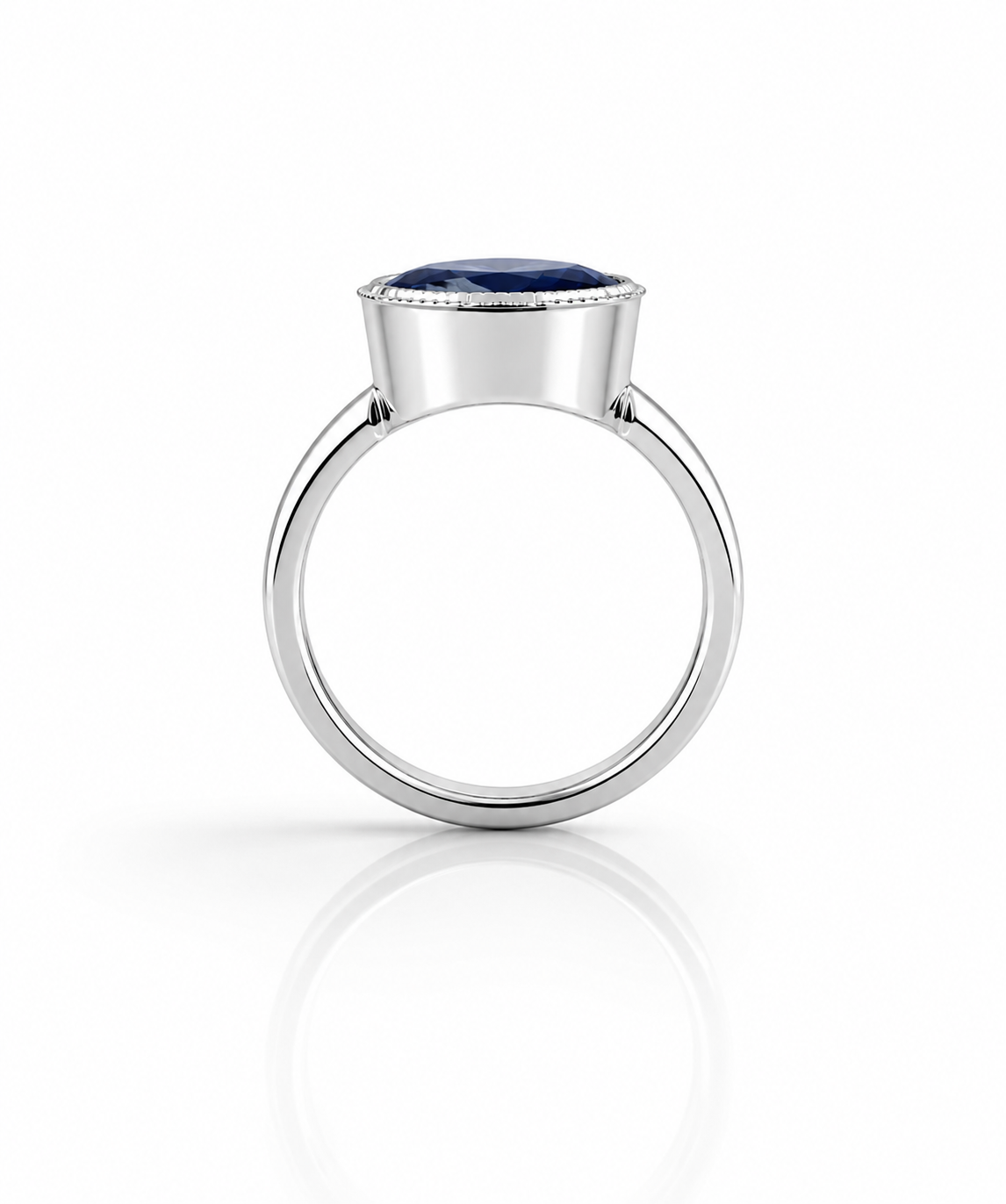 Moraebi Milgrain 14 — Natural Blue Sapphire (Neelam) Skin-Touch Rashi Ratna Ring