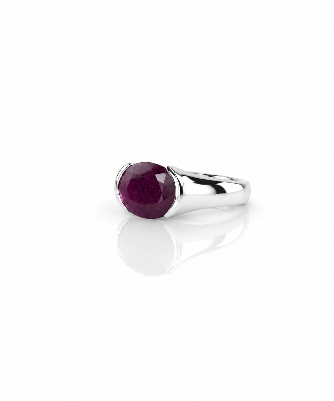 Moraebi Bold Signet 21 — Natural Ruby (Manik) Skin-Touch Rashi Ratna Ring