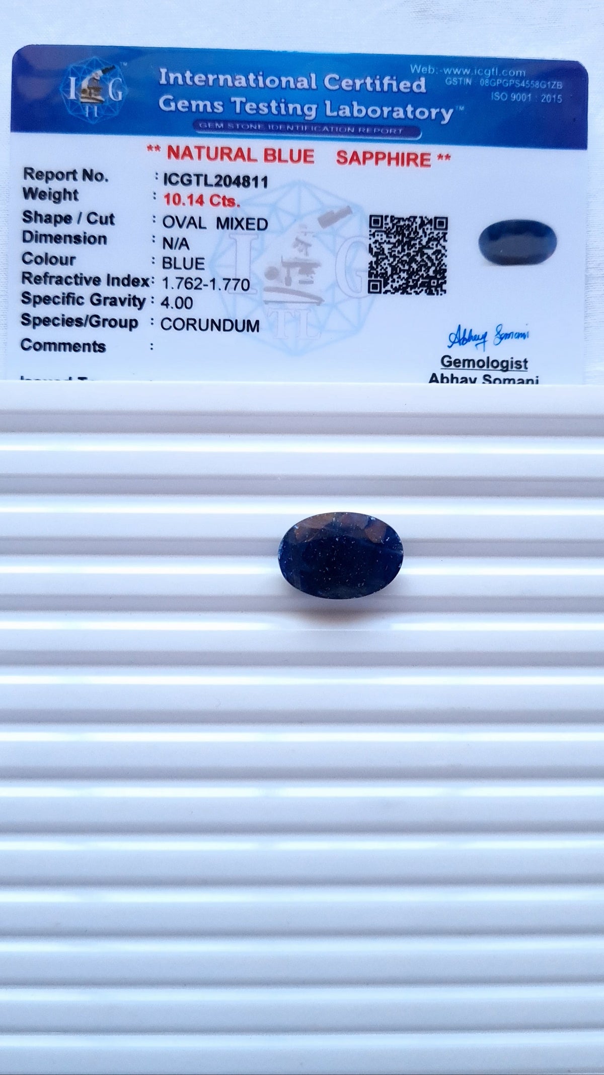 Natural Blue Sapphire — 11.05 ratti, Untreated , Unheated |BS-4811