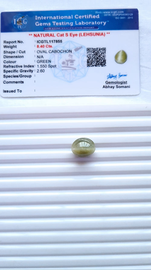 Cat's Eye (Lehsunia) — ratti, 9.15 Untreated , Unheated | CE-7855