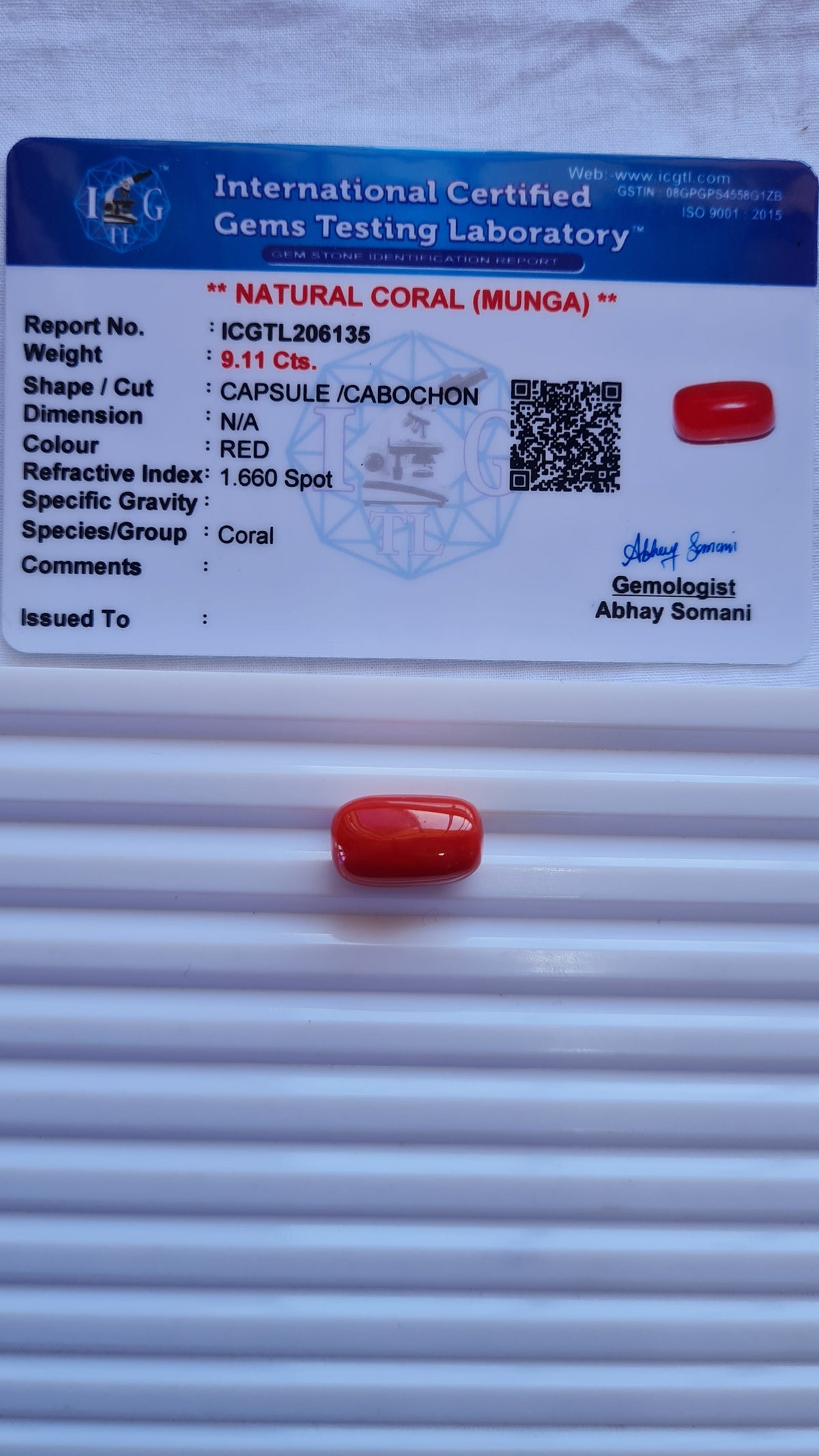 Natural Coral (Munga) —  ratti 9.92, Untreated , Unheated | RC 6135