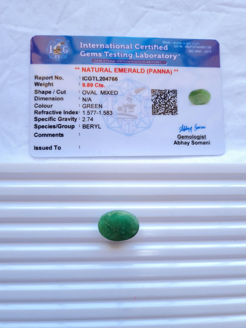 Emerald (Panna) — ratti 10.78 Untreated , Unheated | EM-4766