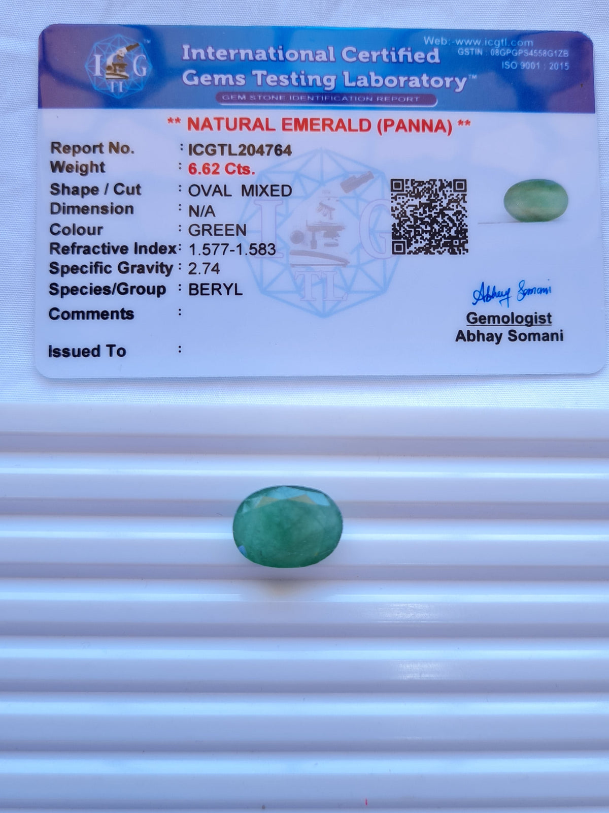 Emerald (Panna) —7.21 ratti, Untreated , Unheated | EM-4764