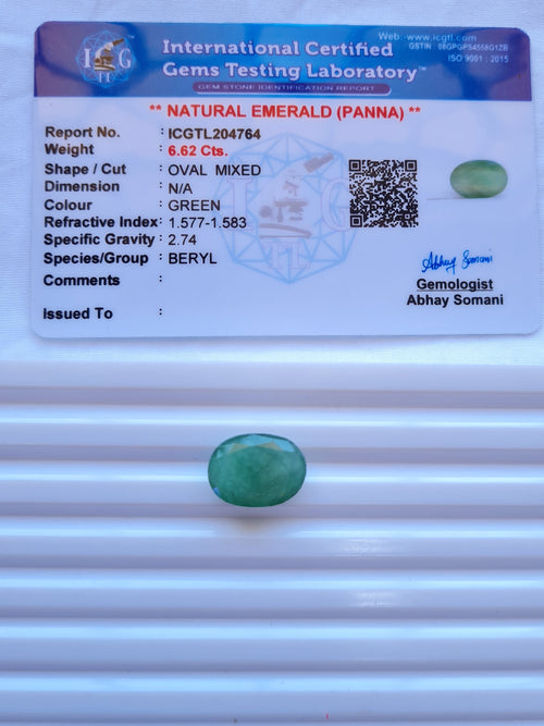 Emerald (Panna) —7.21 ratti, Untreated , Unheated | EM-4764