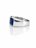 Moraebi Rectangular Signet 24 — Natural Blue Sapphire (Neelam) Skin-Touch Rashi Ratna Ring 2