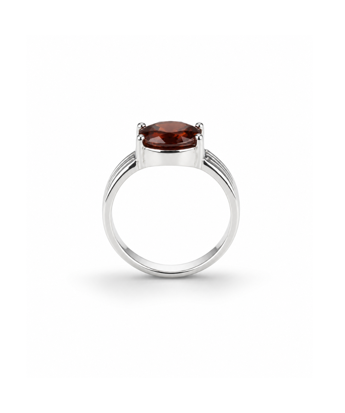 Moraebi Multi-Rail 13 — Natural Hessonite (Gomed) Skin-Touch Rashi Ratna Ring