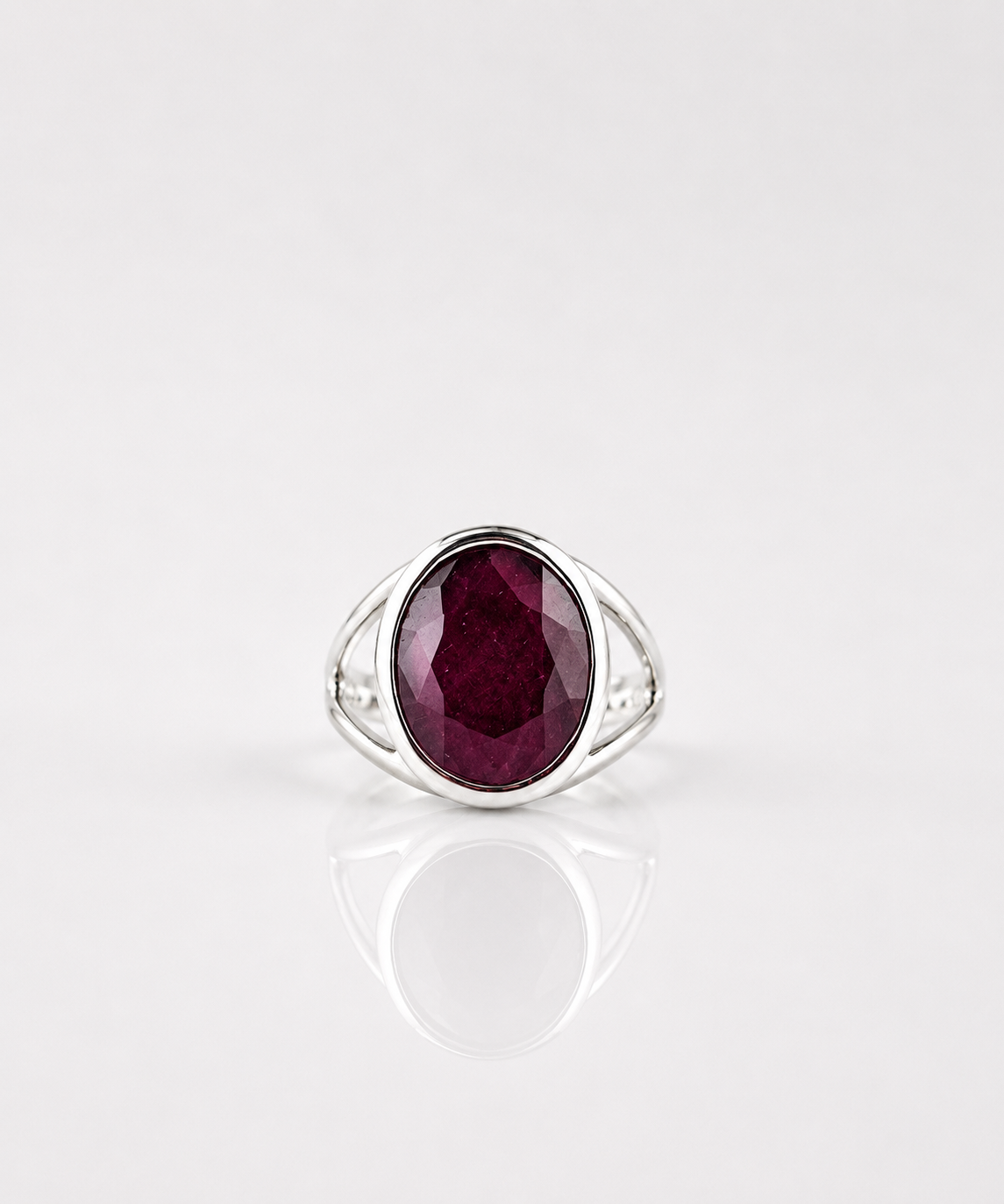 Moraebi Split Shank 08 — Natural Ruby (Manik) Skin-Touch Rashi Ratna Ring