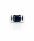 Moraebi Rectangular Signet 24 — Natural Blue Sapphire (Neelam) Skin-Touch Rashi Ratna Ring 4