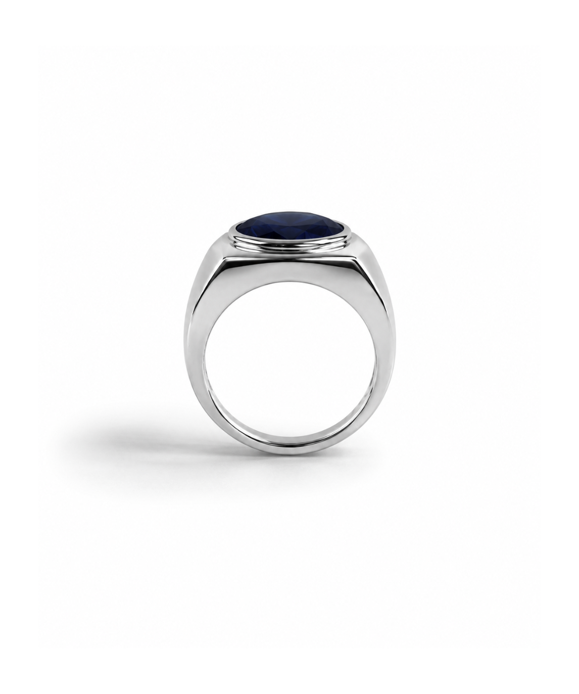 Moraebi Classic Signet 23 — Natural Blue Sapphire (Neelam) Skin-Touch Rashi Ratna Ring