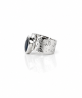 Moraebi Sculpted Signet 15 — Natural Blue Sapphire (Neelam) Skin-Touch Rashi Ratna Ring 2