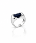 Moraebi Rectangular Signet 24 — Natural Blue Sapphire (Neelam) Skin-Touch Rashi Ratna Ring 4