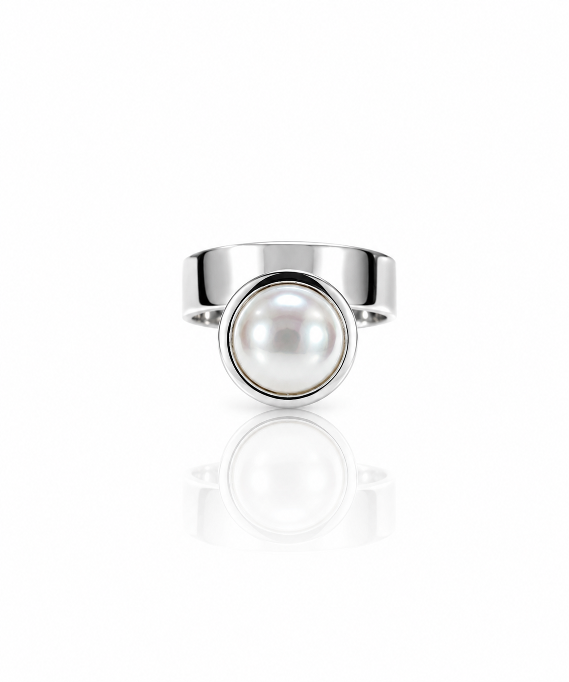 Moraebi Bypass 18 — Natural Pearl (Moti) Skin-Touch Rashi Ratna Ring