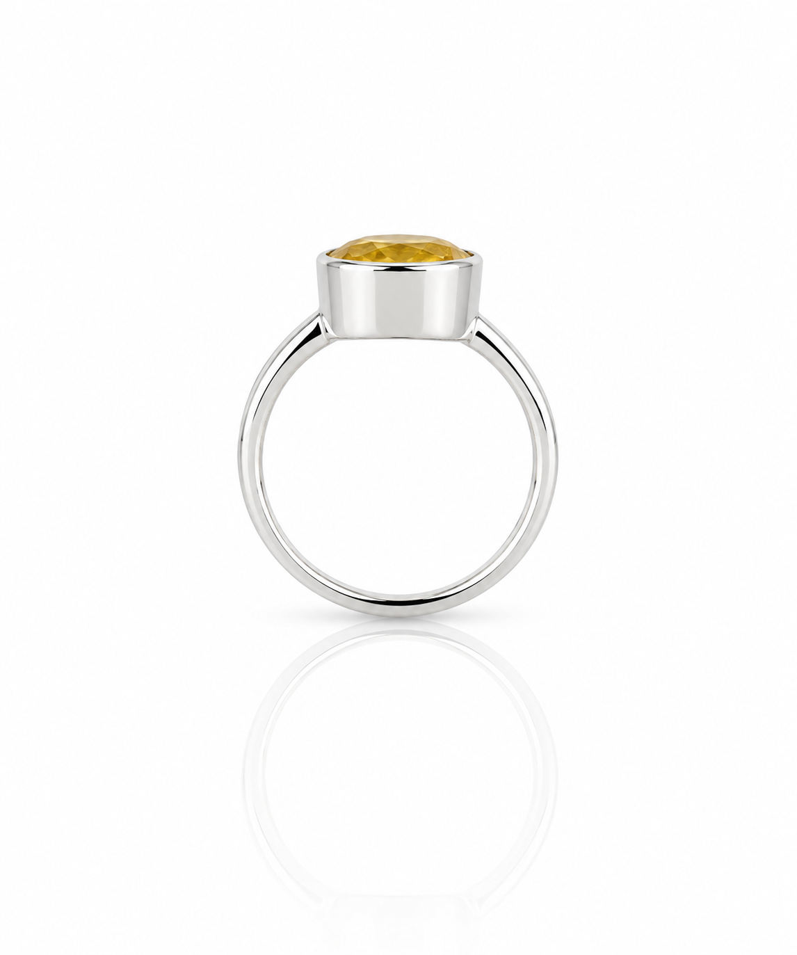 Moraebi Bezel 01 — Natural Yellow Sapphire (Pukhraj) Skin-Touch Rashi Ratna Ring