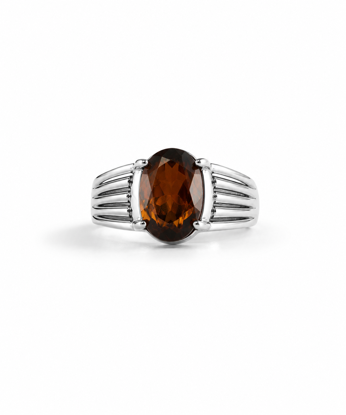 Moraebi Multi-Rail 13 — Natural Hessonite (Gomed) Skin-Touch Rashi Ratna Ring
