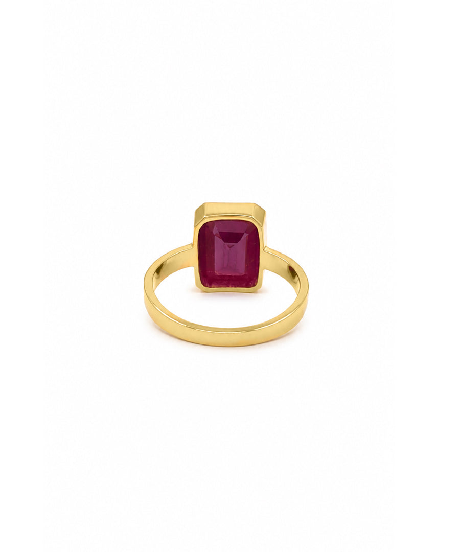 Handcrafted 14K Gold Ruby Manik Skin-Touch Rashi Ratna Ring