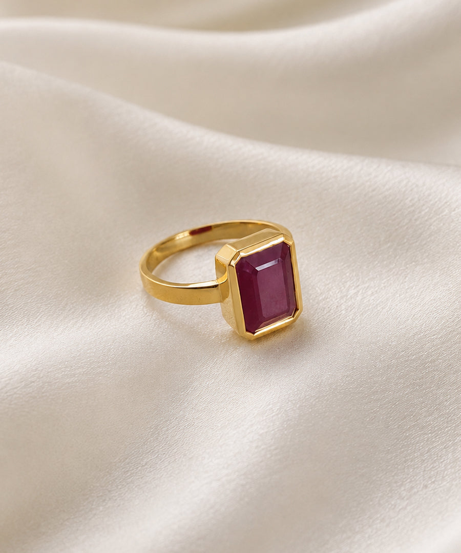 Moraebi Accent Bezel 13 — Natural Ruby (Manik) Skin-Touch Rashi Ratna Ring