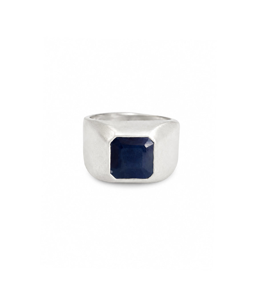 Moraebi Milgrain 14 — Natural Blue Sapphire (Neelam) Skin-Touch Rashi Ratna Ring