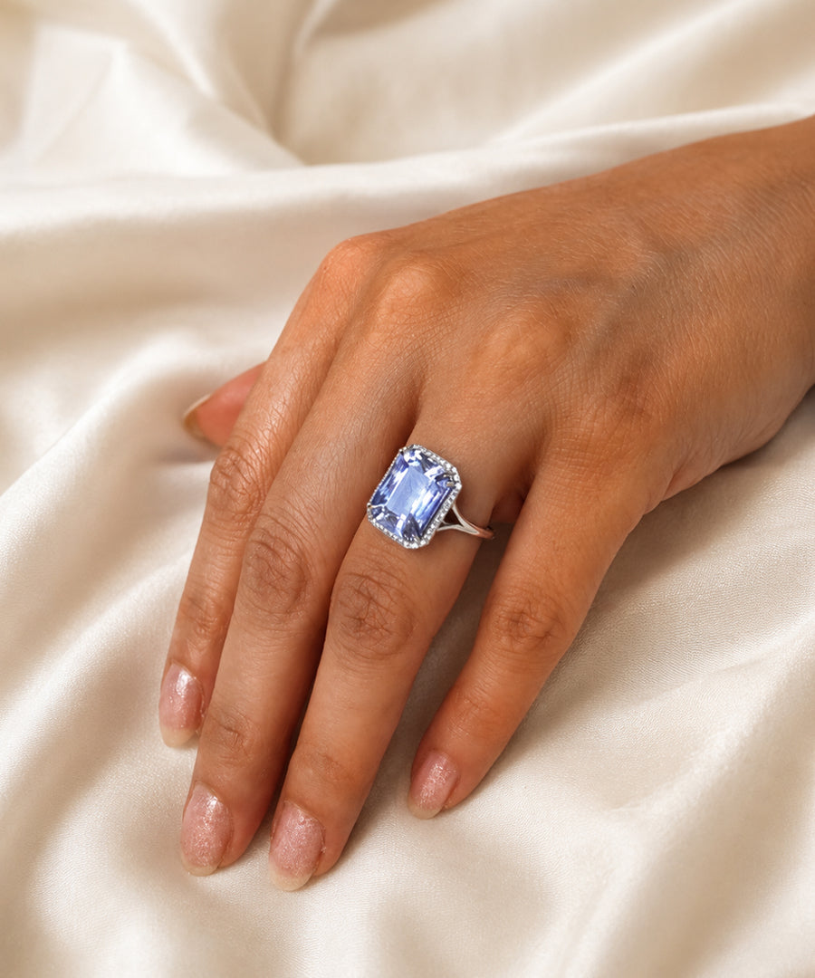 Moraebi Twin-Gem 15 — Natural Blue Sapphire (Neelam) Skin-Touch Rashi Ratna Ring