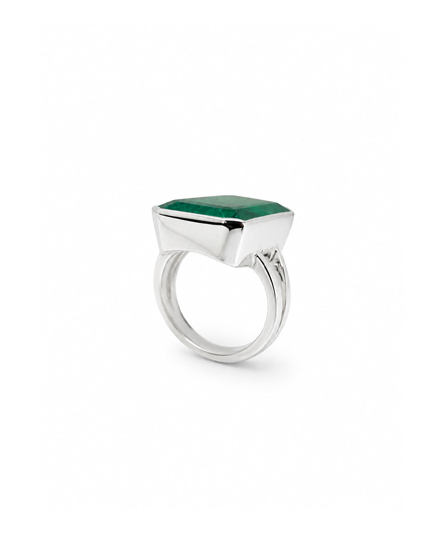 Moraebi Signet 14— Natural Emerald (Panna) Skin-Touch Rashi Ratna Ring