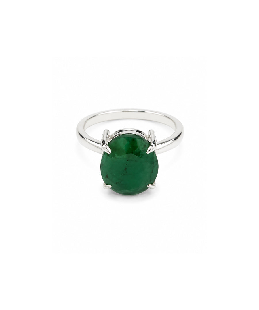 Moraebi Signet 15 — Natural Emerald (Panna) Skin-Touch Rashi Ratna Ring