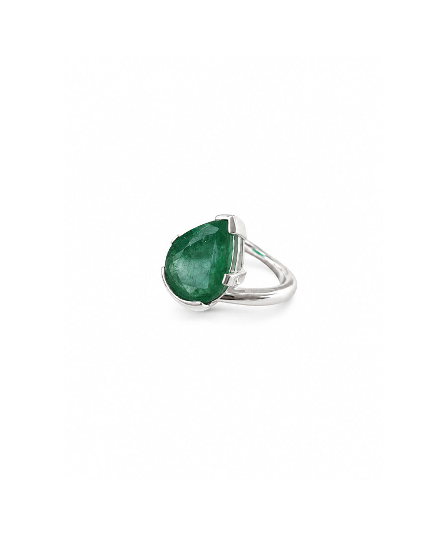 Moraebi Signet 13— Natural Emerald (Panna) Skin-Touch Rashi Ratna Ring