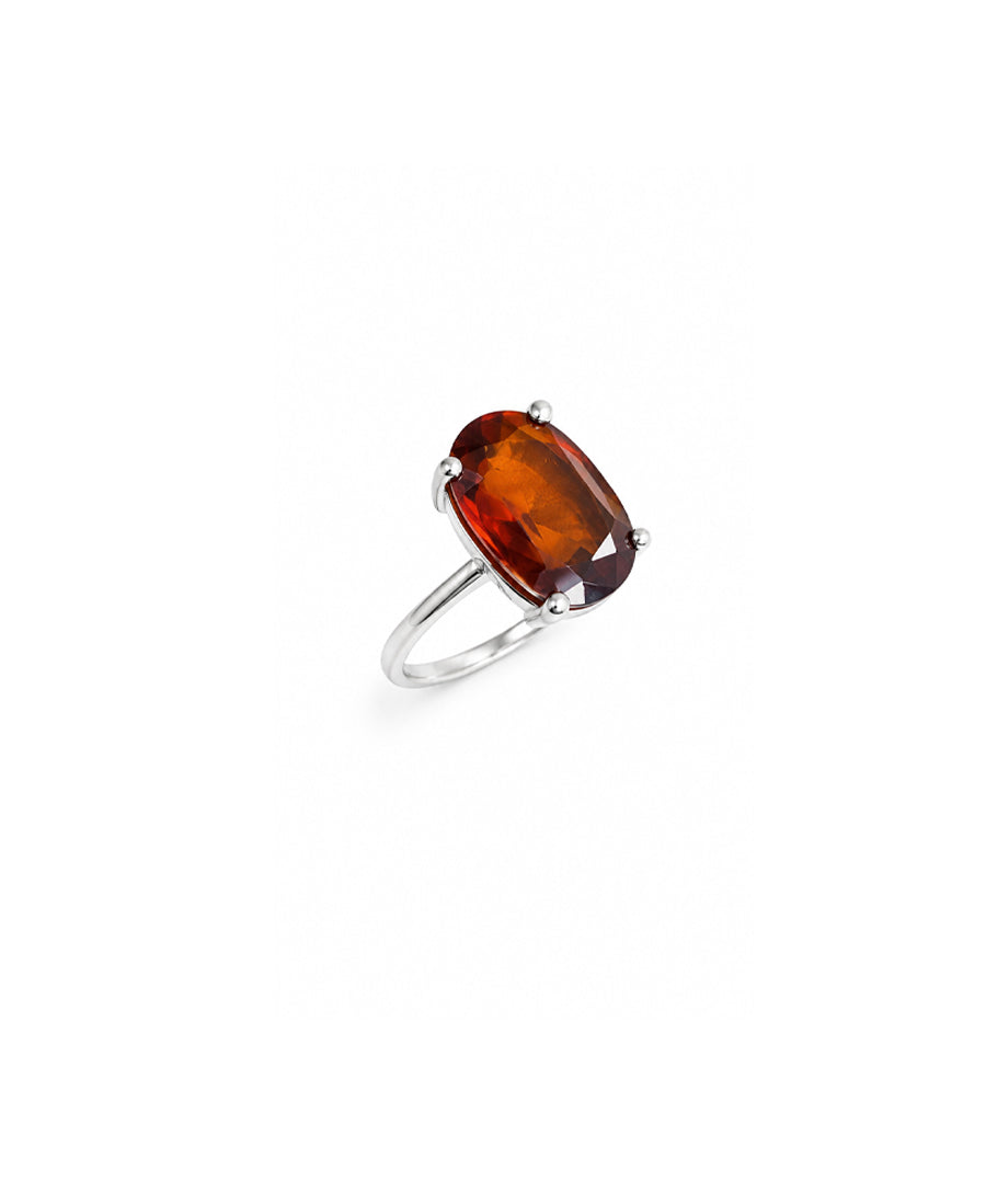 Moraebi Multi-Rail 14 — Natural Hessonite (Gomed) Skin-Touch Rashi Ratna Ring