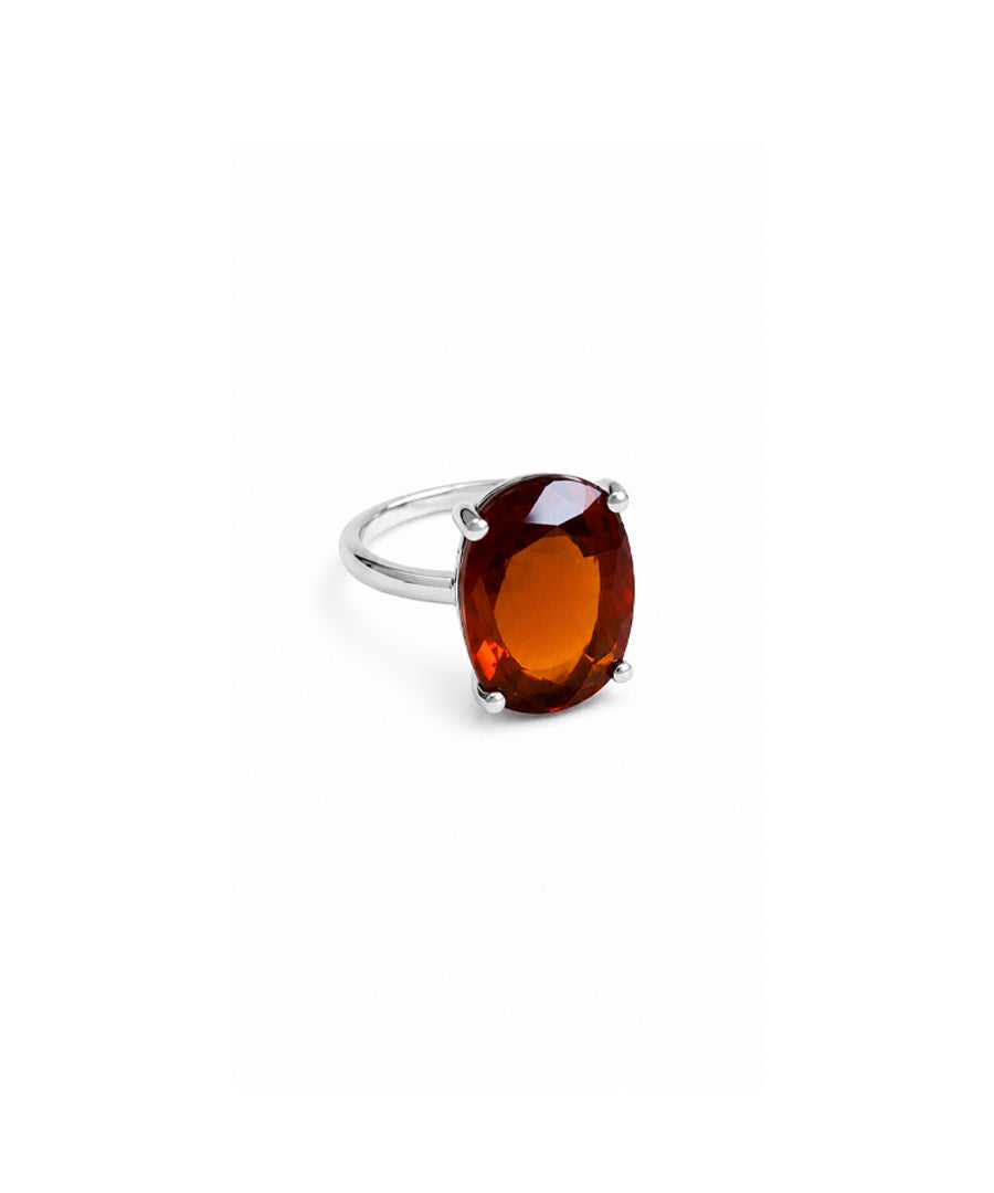 Moraebi Multi-Rail 14 — Natural Hessonite (Gomed) Skin-Touch Rashi Ratna Ring