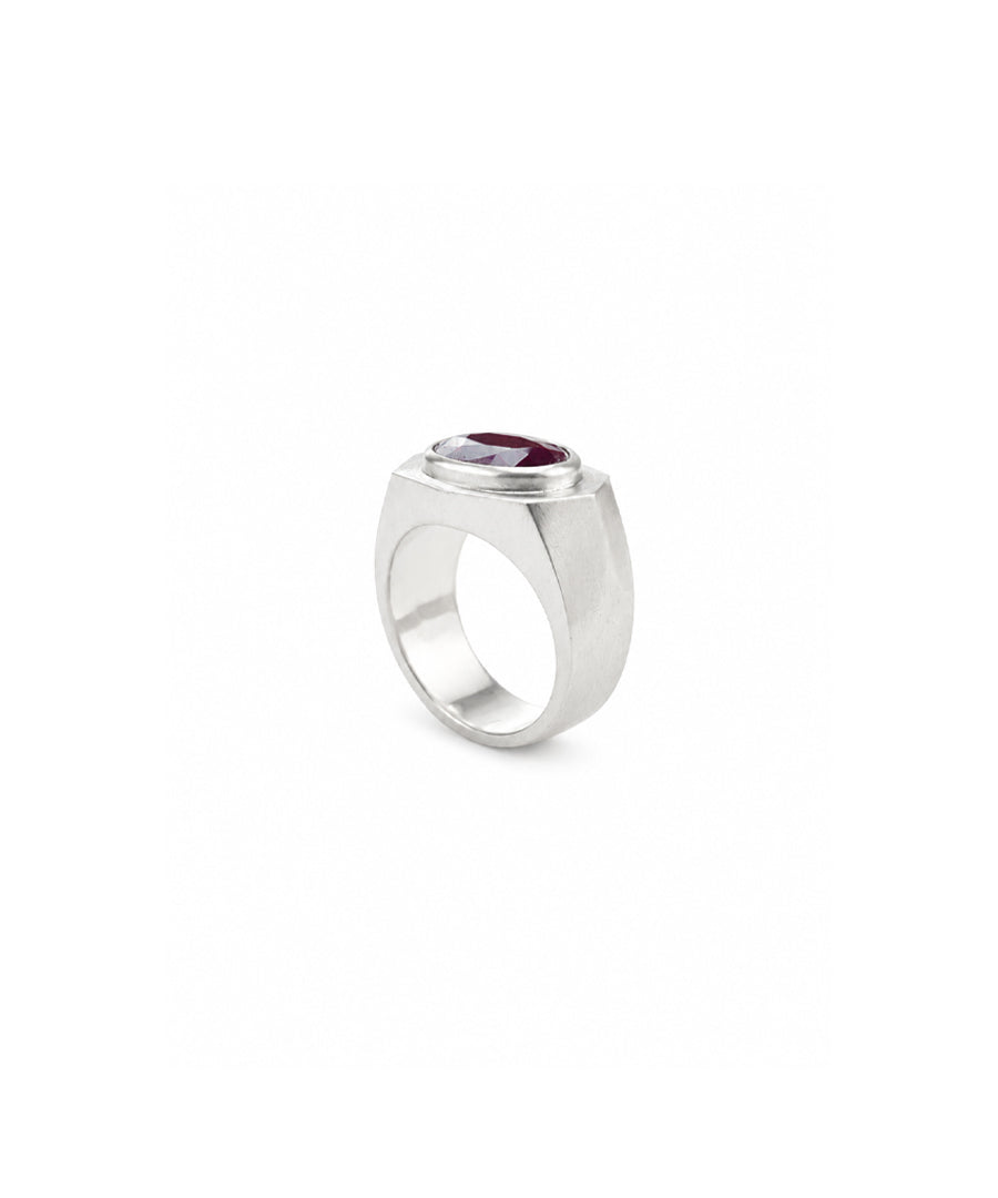 Natural Ruby Manik Astrology Ring Handcrafted in 925 Silver