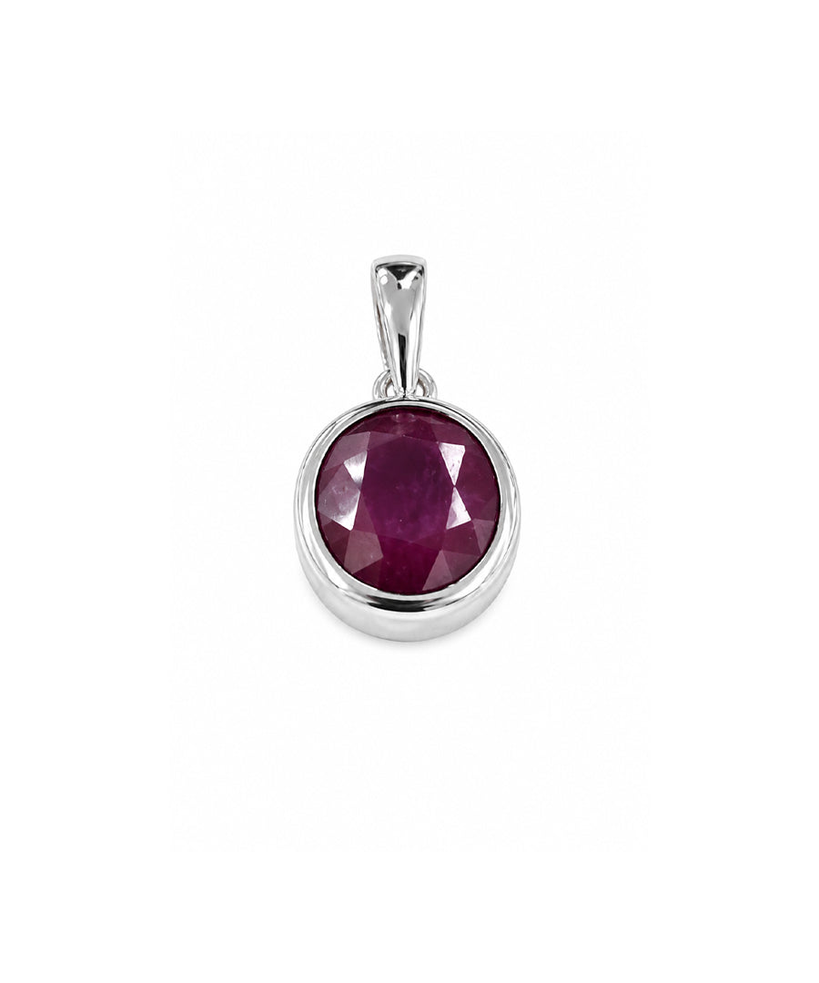 Moraebi Accent Bezel 17 — Natural Ruby (Manik) Skin-Touch Rashi Ratna Pendant