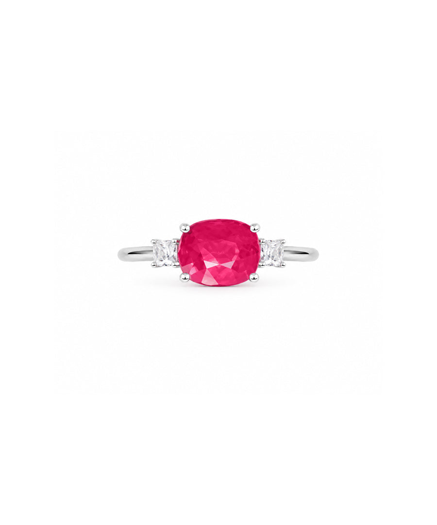 Certified Natural Ruby Manik Skin-Touch Ring with 925 Silver Setting