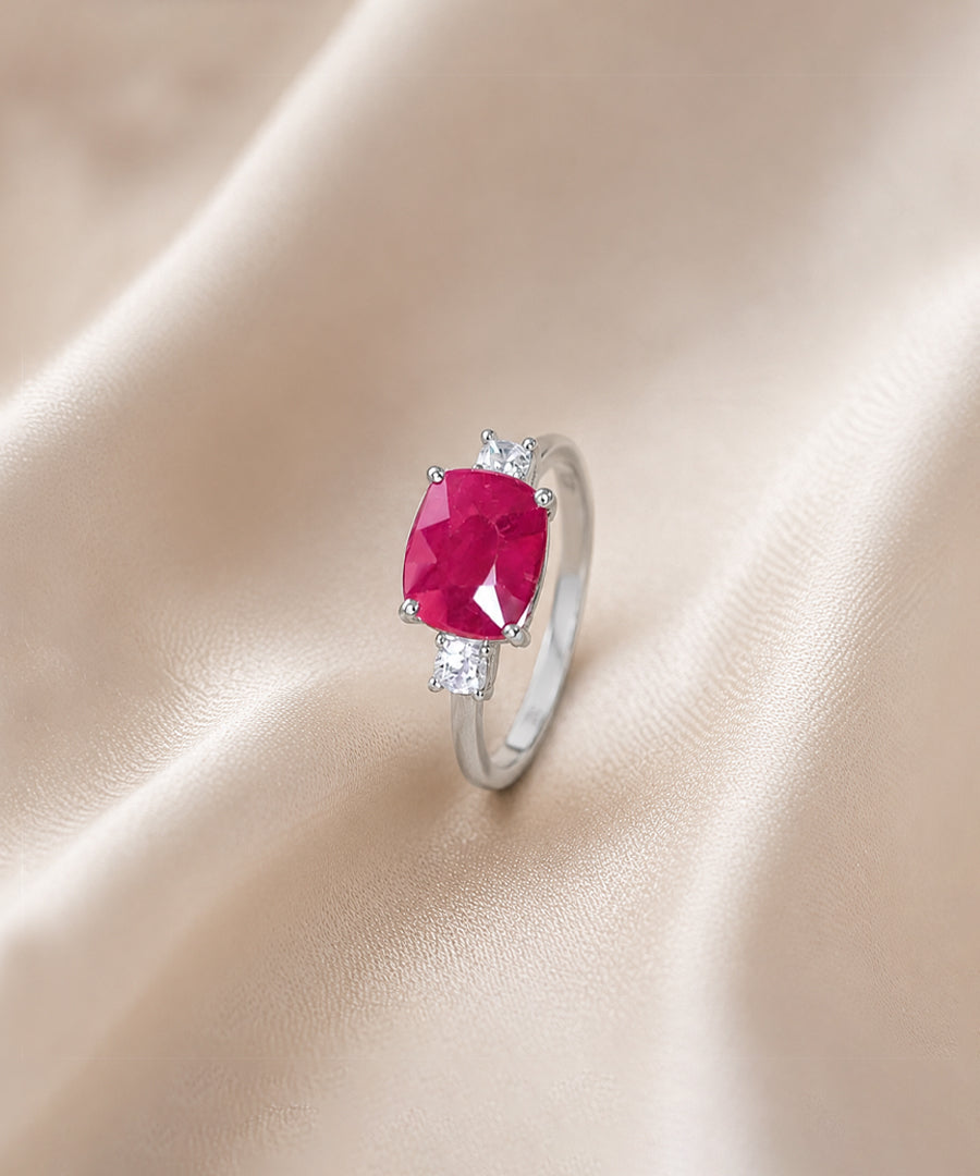 Moraebi Prong 14  — Natural Ruby (Manik) Skin-Touch Rashi Ratna Ring
