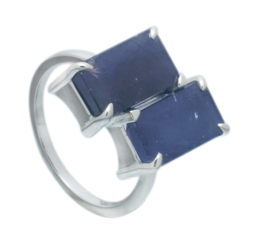 Moraebi Twin-Gem 05 — Natural Blue Sapphire (Neelam) Skin-Touch Rashi Ratna Ring