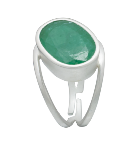Moraebi Signet 11 — Natural Emerald (Panna) Skin-Touch Rashi Ratna Ring